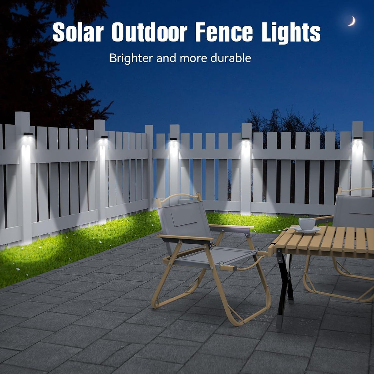 Eight-piece RGB solar fence light set