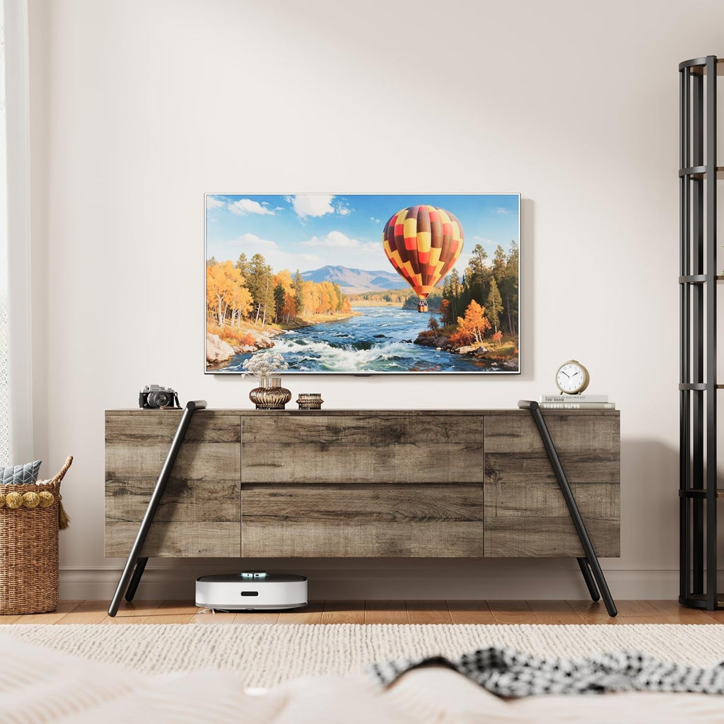 55-inch oak media console with storage